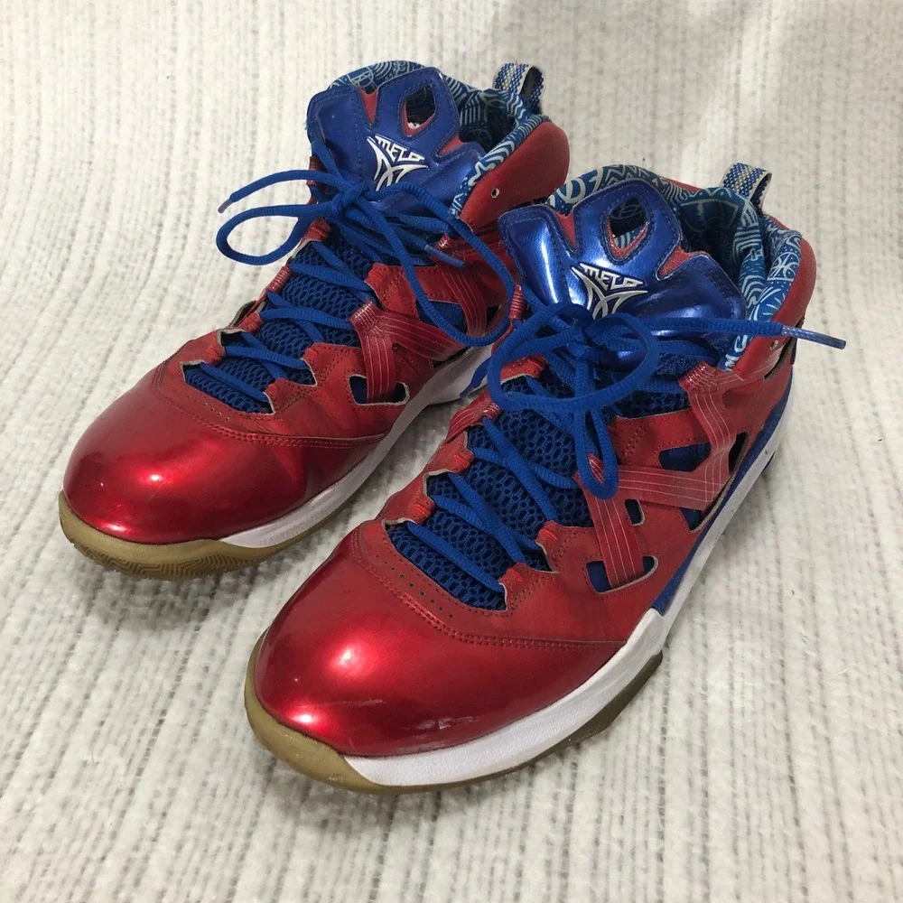 Jordan Melo M9 Mens Red Blue Metallic Basketball Shoes 551879-601
